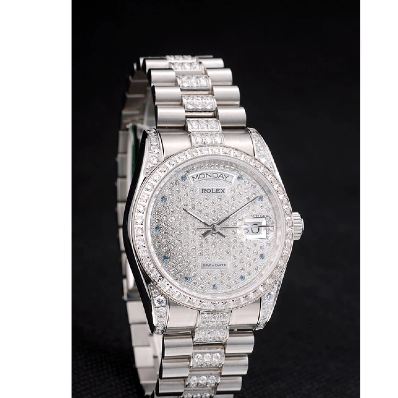 Good Copy Rolex Watches Bracelet Stainless DayDate Diamond 41986 Plated Plated Dial Steel Diamond Rolex 0727